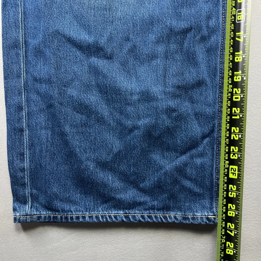 Old Navy Baggy Jeans Women 16 Petite Blue Drapey Denim Cotton Wide Leg High Rise